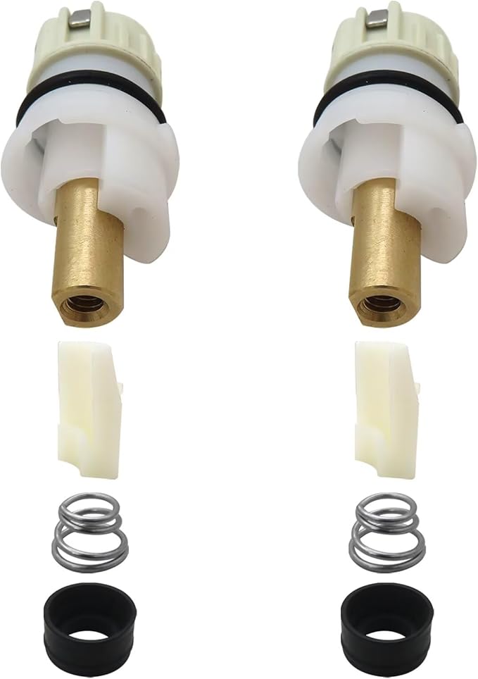 RP25513 Faucet Stem Assembly Kit - 2x Faucet Stem Repair for Delta Two Handle Bathroom, Kitchen, Sink, and Bathtub Faucets - Fix Leaks with Lasting Stem, Spring & Seat for Hot and Cold Water