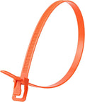RETYZ 14-Inch Orange Reusable Releasable Cable Ties – 100 Pack, 120 lb Strength, Patented Quick-Release, Heavy-Duty Design for Industrial and Commercial Use