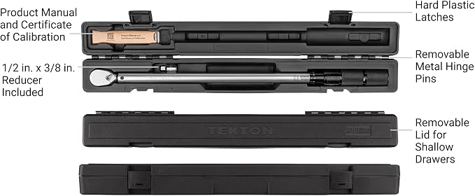 TEKTON 1/2 Inch Drive Micrometer Torque Wrench | TRQ52403