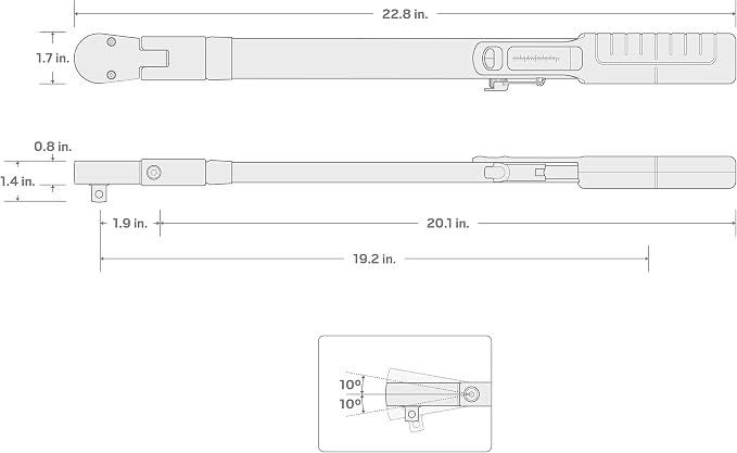 TEKTON 1/2 Inch Drive 72-Tooth Split Beam Torque Wrench (40-250 ft.-lb.) TRQ62203