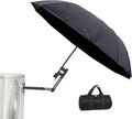 HVAC Umbrella with Magnetic Base, Dual-Axis 360° Rotation, Oversized Magnetic Stand & Height Adjustment, Stay Dry and Cool for Outdoor Work（52" Black）