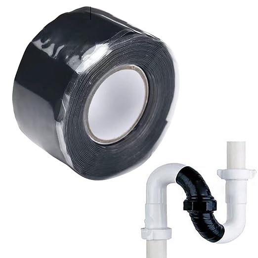 Black Seal Self-Fusing Silicone Repair Tape, Waterproof Pipe Sealing, Stretch-Resistant Tape Weatherproof Self Fusing Sealing Tape for Emergency Pipeline Repair/Cable Bandage/Tool Fixing