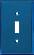 ENERLITES Toggle Light Switch Metal Wall Plate, Stainless Steel Switch Cover, Corrosion Resistant, Mid-Size 1-Gang 4.50" x 2.76", Stainless Steel 201, 7711-PBL, Polished Blue