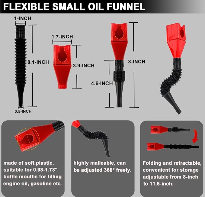 9pcs Oil Filter Wrench Set, 9" and 12" Oil Filter Pliers with Oil Snap Funnel for Automotive Oil Change, Adjustable Oil Filter Removal Tool From 1-3/4" to 6" | Universal Oil Filter Removal Tool 1-3/4" - 6", 9" & 12" Adjustable Oil Filter Pliers, Snap-O...