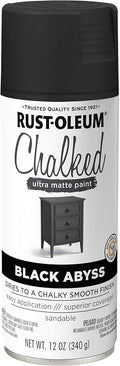 Rust-Oleum 392046 Chalked Ultra Matte Spray Paint, 12 oz, Black Abyss