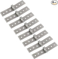 8Pcs 3 inch Silver Folding Butt Hinges Stainless Steel Furniture Door Window Hinges, Small Hinges for Crafts, Frameless Glass Window Hinge 6 Hole Hinge