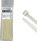 Kable Kontrol Heavy Duty Cable Zip Ties 100 Pcs 14 Inch, Natural White, 120 Lbs Tensile Strength, Self-Locking Nylon Clear Plastic Wire Ties Wraps for Indoor or Outdoor Use