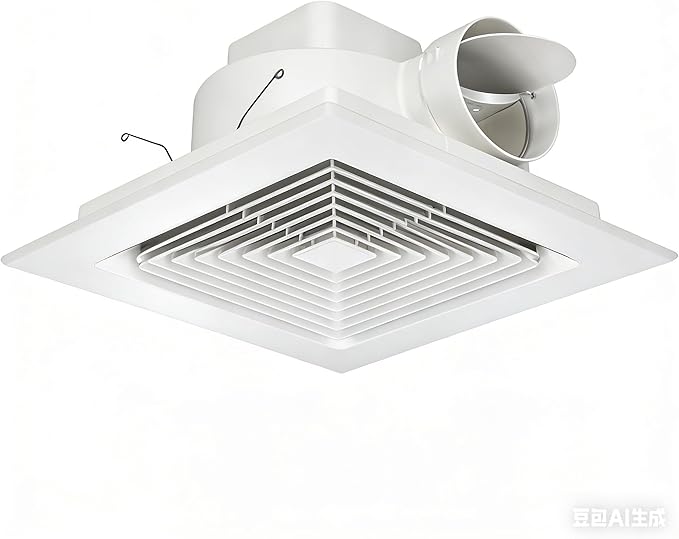 Orsong Bathroom Exhaust Fan 10" Panel Ultra Quiet without Light(8x8 Mount), 110CFM, 4" Duct for Bathroom/Garage/Home