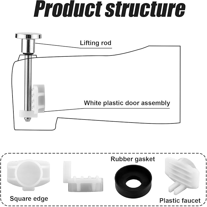 2pcs Tub Spout Diverter Repair Kit, Including 1 Diverter Valve Stem and 1 Seal Waterproof Shower Repair Kit Leaky Bathtub Faucet Bathtub Spout Replacement Parts