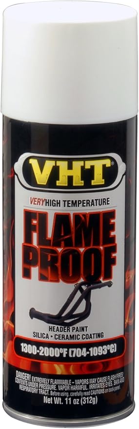 VHT SP101 Flameproof Coating Very High Heat Spray Paint – White Flat Finish – 11 oz Aerosol Can
