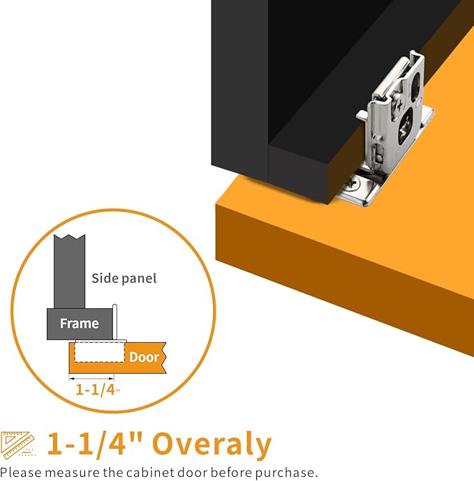 Chibery 20 Pack 1-1/4" Overlay 3D Soft Close Concealed Hinge for Face Frame Door, Smooth Slow Self Closing Hinges, Satin Nickel, Hidden 105° Open Angle Stainless Steel Hinge for Kitchen Cabinet Door
