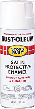 Rust-Oleum 7791830 Stops Rust Spray Paint, 12 oz, Satin White