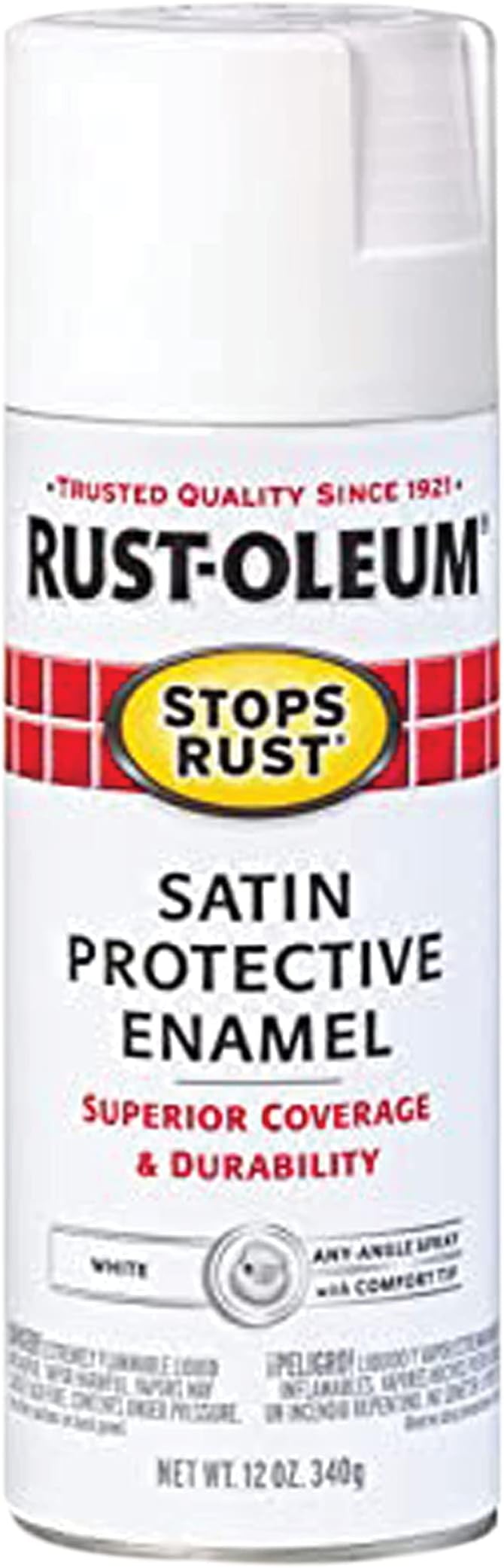 Rust-Oleum 7791830 Stops Rust Spray Paint, 12 oz, Satin White
