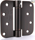 goldenwarm 6 Pack 4 Inch Oil Rubbed Bronze Self Closing Door Hinges with 5/8'' Radius Corners - Adjustable Tension Soft Close Hinges for Interior/Exterior Doors, Durable & Quiet Closure