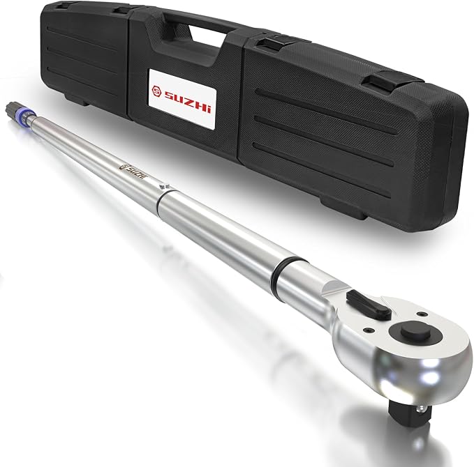 SuZhi 1 Inch Drive Torque Wrench 200-1000 FT.LB / 271-1356.7N.M/Aluminum Alloy handle & Cr-Mo Material Head, Heavy Duty, Professional,Dual Direction, Store in Solid Case