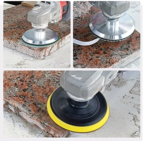 Wet Diamond Polishing Pads - HIGHDRIL 6pcs 4 inch (#50-#1500),for Granite Marble Ceramic Sanding on Grinder or Polisher,with 1pc 4" Rubber Backing Pad and 1pc Adapter Round Shank to 5/8-11 Thread