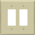 ENERLITES Double Decorator Switch Cover, Two Gang Outlet Wall Plate, Gloss Finish, Oversized 2-Gang 5.50" x 5.50", Unbreakable Polycarbonate Thermoplastic, UL Listed, 8832O-I, Ivory