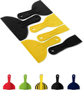 Bates 6 Pack Plastic Putty Knife Set - Black & Yellow, Paint Scraper, Spackle Tool, Spreader
