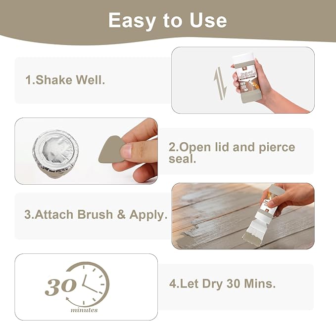 Amber Touch-Up Paint for Furniture, Cabinets, Wood, Metal No Sanding, Fast Drying, Water Based Multi Surface, 6.35 oz