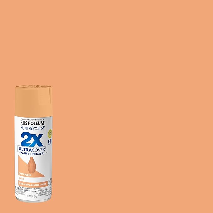 Rust-Oleum 389908- Painter's Touch 2X Ultra Cover Spray Paint, 12 oz, Fuzzy Peach