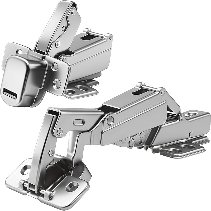 TamBee 1/2 Inch Overlay 175 Degree Cabinet Door Hinges 48mm Frameless Soft Close Lazy Susan Hinges for Corner Kitchen Adjustable,2 Pcs/1 Pair (Half Overlay)