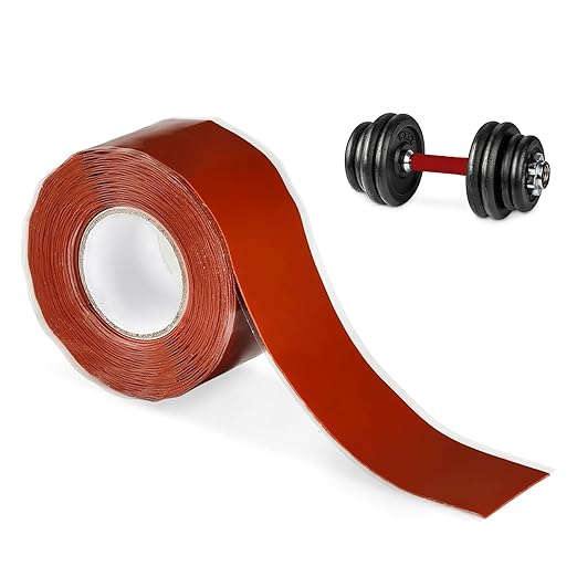 Red 9.8 Ft Silicone Grip Tape for Handles, Waterproof Self Fusing Silicone Tape, Water Hose Repair Tape for Pull Up Bars, Dumbbells, Sports Gym Equipment, Tools, Baseball Bat