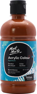 Mont Marte Signature Burnt Sienna Acrylic Paint, 16.9oz (500ml), Semi-Matte Finish, Suitable for Canvas, Wood, Fabric, Leather, Cardboard, Paper, MDF and Crafts