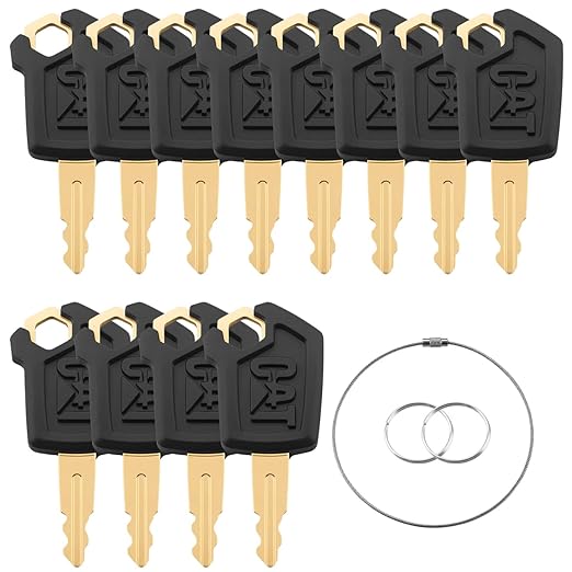 5P8500 12PCS Cat Keys, CAT Loaders Excavators Ignition Keys Compatible with Caterpillar Heavy Equipment