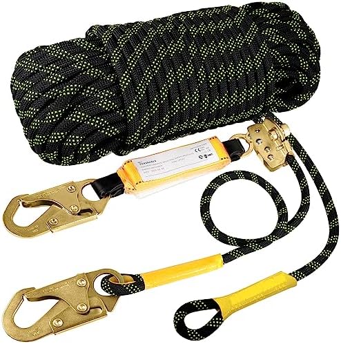 TRSMIMA Rope Harness Safety Lanyard：150ft Roofing Rope Fall Protection