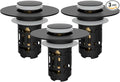 Hibbent 3 Pack 3 in 1 Bathroom Sink Drain Strainer, Universal Pop Up Stopper, Removable Stainless Steel Filter Basket Hair Catcher, Sink Plug for 1.1''~2.36'' Basin, Brass Bullet Core, Matte Black