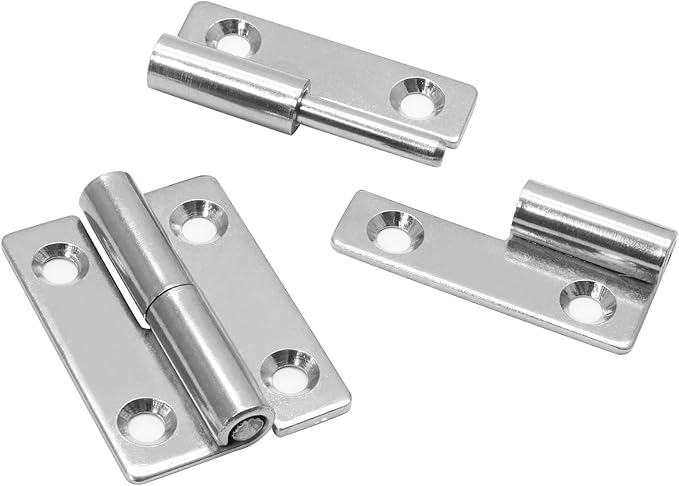 Bonsicoky 4 Pcs Stainless Steel Left Lift-Off Hinges, 2 Inch Detachable Slip Joint Small Flag Hinges with Screws