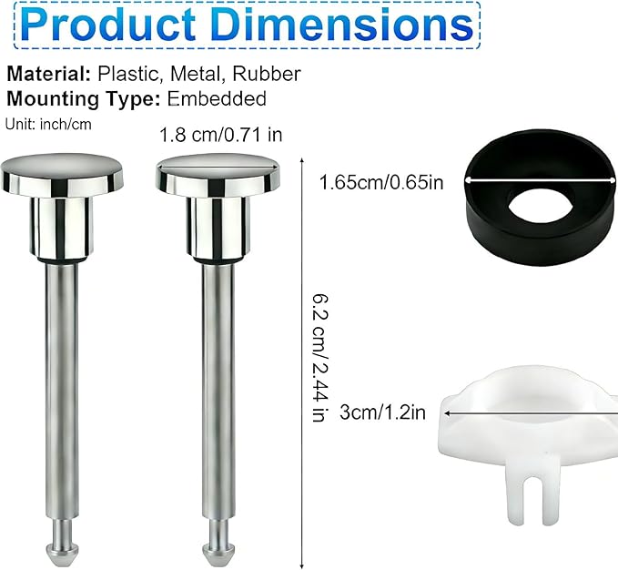 2 Set Universal Tub Spout Diverter Repair Kit - Bathroom Shower Bathtub Leaky Faucet Replacement Parts, Includes 2 Diverter Valve Stems, 2 Gates, 2 Cup Seals, Chrome Classic