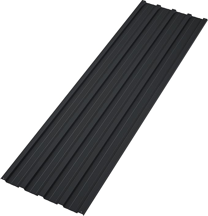 50 pcs Metal Roofing Panels L60.63×W16.77 Inch Galvanized Steel Corrugated Roof Panels Gazebo Top Cover Garages,Sheds, Stables and Mobile Homes Replacement for Patio Outdoor Garden, Black