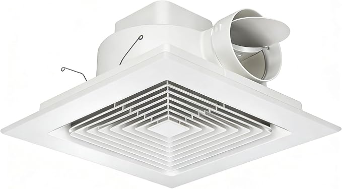 Orsong Bathroom Exhaust Fan 12" Panel Ultra Quiet without Light(10x10 Mount), 130CFM, 4" Duct for Bathroom/Garage/Home