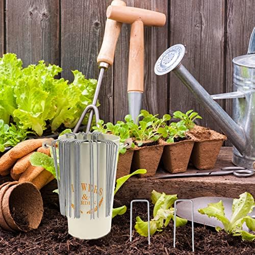 Whonline 400 Pack Landscape Staples 6 Inch, Galvanized Garden Stakes