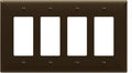 ENERLITES Quadruple Decorator Switch Cover, Four Gang Outlet Wall Plate, Gloss Finish, Mid-Size 4-Gang 4.88" x 8.58", Unbreakable Polycarbonate Thermoplastic, UL Listed, 8834M-BR, Brown