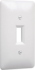 TayMac 4000W Paintable Single Toggle Light Wall Plate Cover, White, 1-Gang