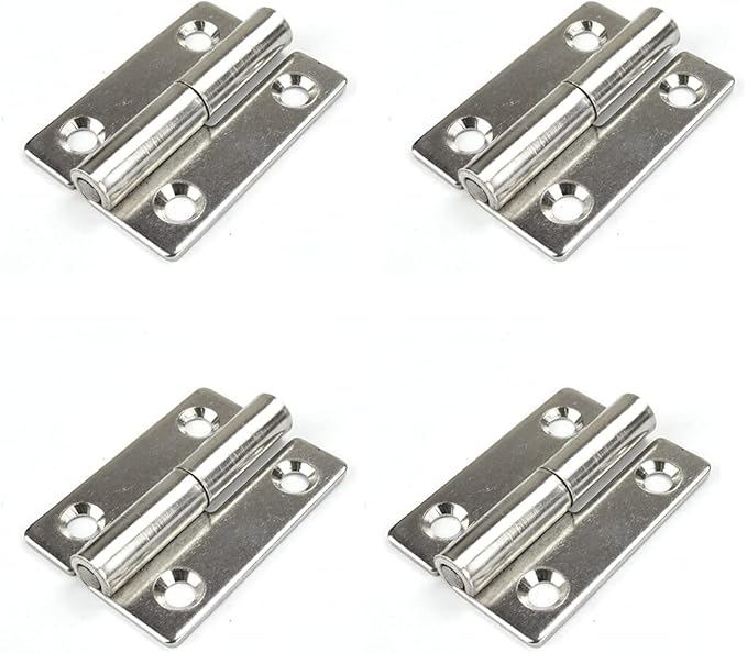 4Pcs 2inch Long Steel Small Slip Joint Flag Hinge-Lift Off Left Handed Lid Door,304 Stainless Steel