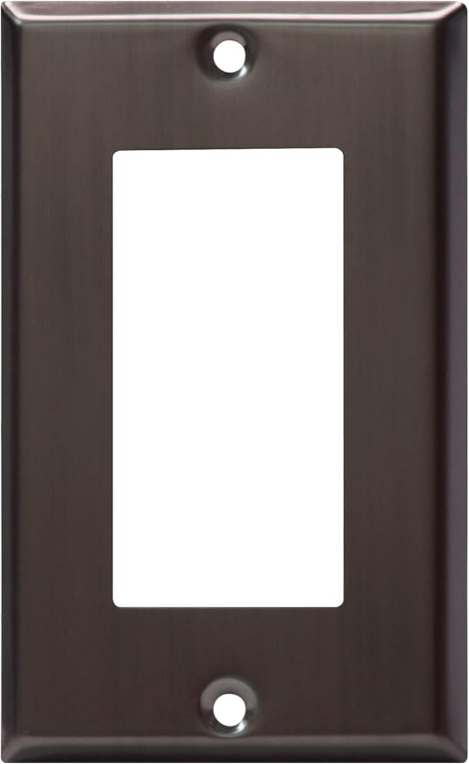ENERLITES Decorator Switch Metal Wall Plate, Stainless Steel Outlet Cover, Corrosion Resistant, Standard Size 1-Gang 4.50" x 2.76", Stainless Steel 201, 7731-BBK, Brushed Black