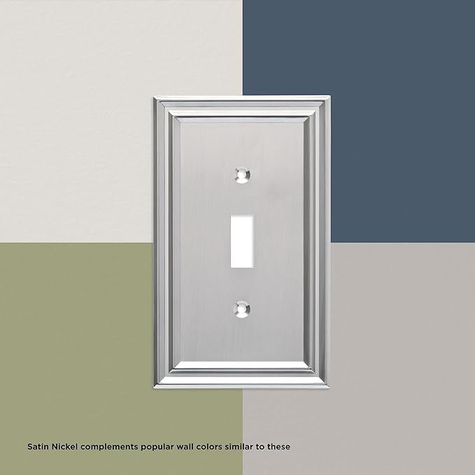 Franklin Brass Classic Lace (1-Pack) Decorative Light Switch Cover Brushed Nickel 1-Gang Wall Plate Switch/Toggle Plate Guards Electrical Outlet Covers W35070-SN-C