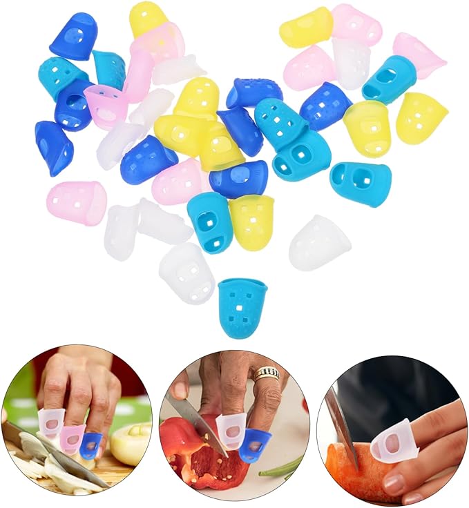 Uonlytech 120 Pcs Silicone Thumb Sucking Stop for Kids Hot Glue Sticks Fingertip Protectors Toe Protectors Wax Child Guitar Silicone Covers Protection Cap Man