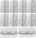 10 Sets of 3.5-inch Silver Door Hinges, Suitable for Doors and Windows, Furniture, Wooden crates, pet Houses, cabinets, Sturdy and Durable 304 Silver Household Door Hinges
