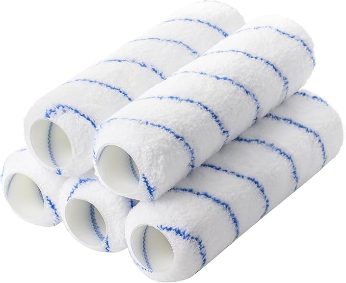 Bates- Paint Roller Covers, 9", Blue Stripes, 5 Pack, Covers for Paint Rollers 9 Inch, 9 Inch Paint Roller Covers, Paint Roller Cover, Paint Roller Covers 9 Inch, Large Paint Roller Covers