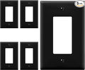 ENERLITES Decorator Light Switch or Receptacle Outlet Wall Plate, Gloss Finish, Mid-Size 1-Gang 4.88" x 3.11", Unbreakable Polycarbonate Thermoplastic, UL Listed, 8831M-BK-5PCS, Black, 5 pack