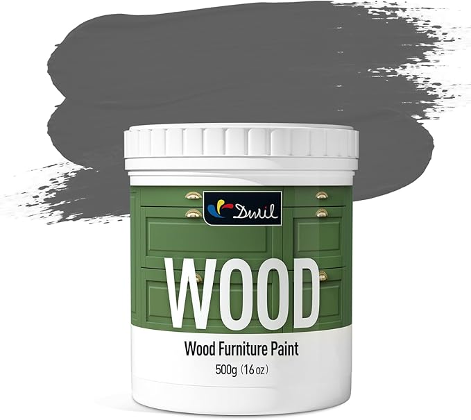 DWIL Matte Finish Furniture Paint - 16 Oz Wood Paint for Cabinets, Doors, Tables, and Dressers Refinishing - Water-Based, Non-Toxic & Odorless, Easy to Apply(Anthracite Gray)-Without Tools