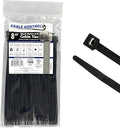 Kable Kontrol Cable Zip Ties 100 Pcs 8 Inch Black, 50 Lbs Tensile Strength, Self-locking UV Resistant Plastic Nylon Wire Ties, for Indoor or Outdoor Use