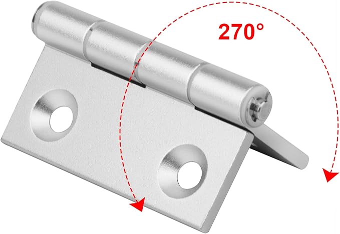 6 Pack 2-1/2" Aluminum Alloy Door Hinges for 4040 Series Profile, Adjustable Butt Hinges