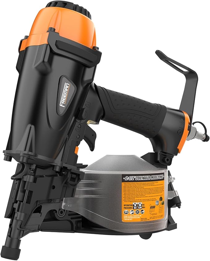 Freeman Pneumatic 15 Degree 2-1/2" Coil Siding Nailer with Adjustable Metal Belt Hook | PCN65