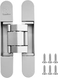 TamBee Concealed Hinge Hidden Door Hinges for Secret Door - Silver, 3 Way Adjustable, Zinc Alloy, Concealed for Hidden Door, Bookcase Door and Secret Doors 7 Inch (1 Hinge)