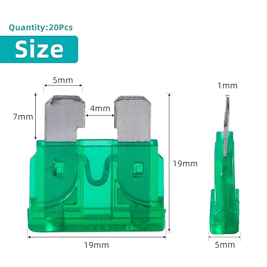 30 Amp Fuses 20Pcs Stanbdard, 30A Car Fuse Blade for Automotive, Truck, Boat, Motorcycle